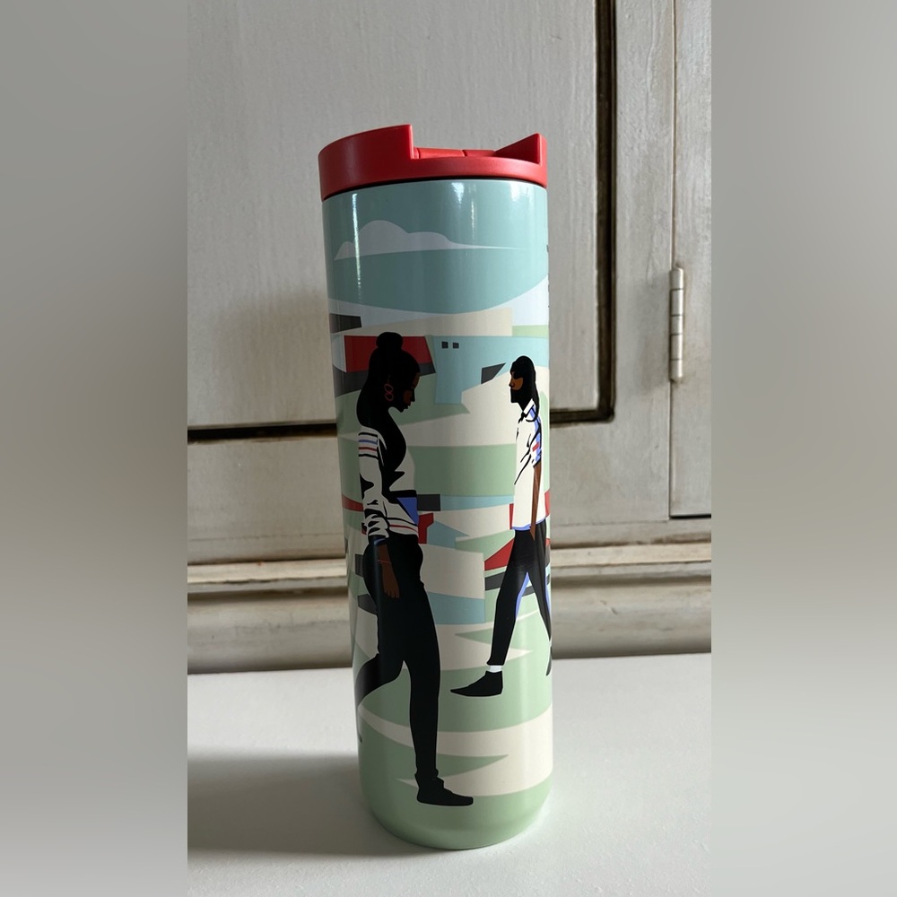 New Starbucks X Damon Brown Seattle Artist Collab SS Bottle Tumbler Thermos